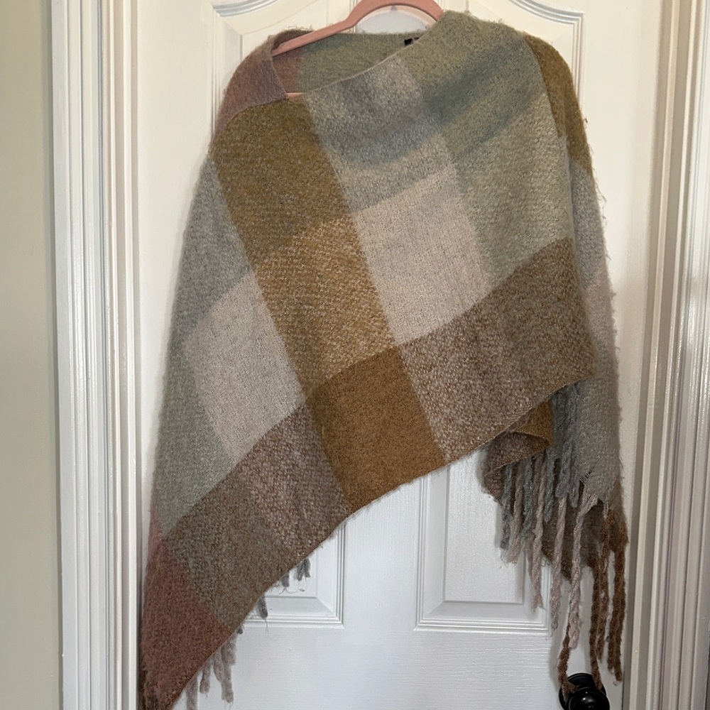 Do Everything in Love Plaid Shawl in Earth Tones